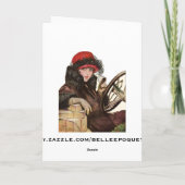 Belle, een  dame die kerstwinkelt feestdagen kaart (Achterkant)