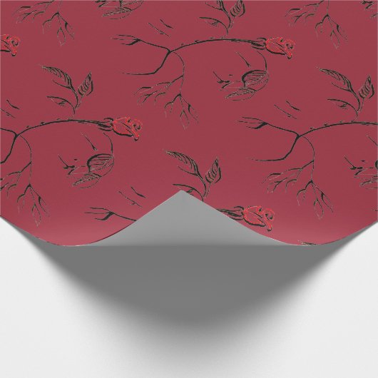 Belle en Beest Roos Sprookje Cadeaupapier (Hoek)