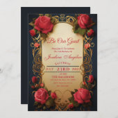 Belle en het Beest Roos Sweet 16 Kaart (Voorkant / Achterkant)