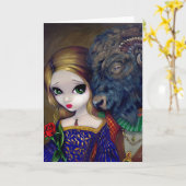 Belle en het Beest Wenskaart Kaart (Gele Bloem)