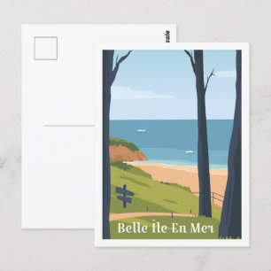 Belle en mer France Reizen Plaats Illustratie Briefkaart