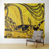 Belle Epoque, Art Nouveau, , goud, zwart, vrouw Wandkleed (In Situ (horizontaal))