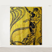 Belle Epoque, Art Nouveau, , goud, zwart, vrouw Wandkleed (Voorkant)