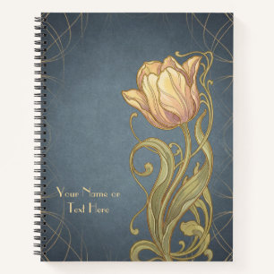 Belle Époque Botanicals: Art Nouveau Roze Tulp Notitieboek