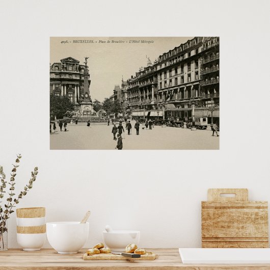 Belle Epoque Brussels Place de Broucker Poster (Keuken)