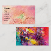 BELLE EPOQUE / DAMES MET KLEURRIJKE VEREN, roze Visitekaartje (Voorkant / Achterkant)