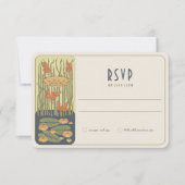 Belle Époque Dragonfly Liefde - Art Nouveau RSVP Kaart (Voorkant)