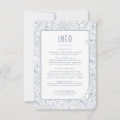 Belle Époque Elegance: Stoffelijk Blauw Bruiloft D Kaart (Voorkant)