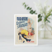  belle epoque Franse muziekzaal en Cheret Briefkaart (Staand voorkant)