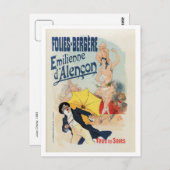  belle epoque Franse muziekzaal en Cheret Briefkaart (Voorkant / Achterkant)