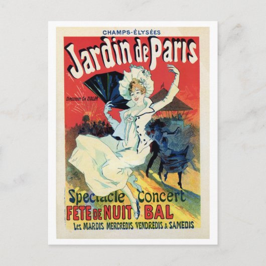  belle epoque jardin de Paris Briefkaart (Voorkant)