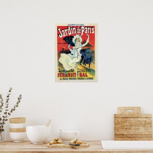  belle epoque jardin de Paris Poster (Keuken)