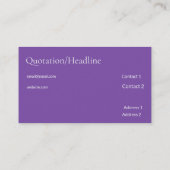 Belle Époque Muse in Purple no2 Visitekaartje (Achterkant)