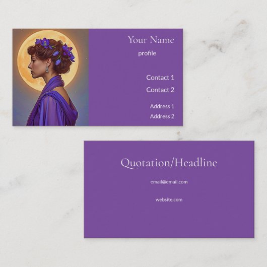 Belle Époque Muse in Purple Visitekaartje (Voorkant / Achterkant)
