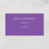 Belle Époque Muse in Purple Visitekaartje (Achterkant)