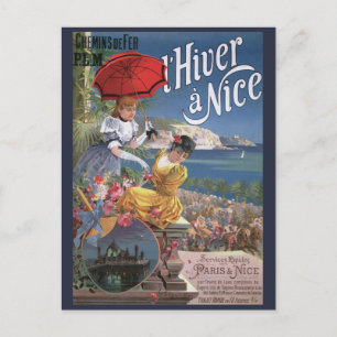 Belle Epoque Nice Winter Reisposter Briefkaart