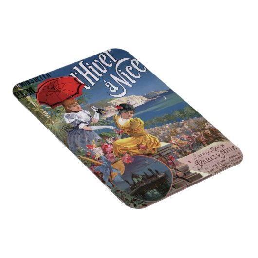 Belle Epoque Nice Winter Reisposter Magneet (Rechterzijde)