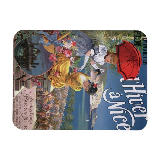 Belle Epoque Nice Winter Reisposter Magneet (Horizontaal)
