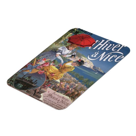 Belle Epoque Nice Winter Reisposter Magneet (Linkerzijde)