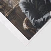 Belle epoque paar in een café 'de Paris Tissuepapier (Detail)