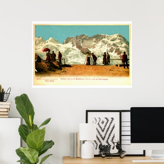  "belle époque scène", Zwitserse Alpen Poster (Thuiskantoor)