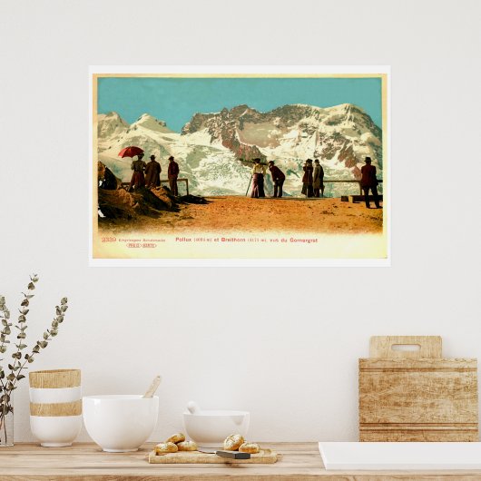  "belle époque scène", Zwitserse Alpen Poster (Keuken)
