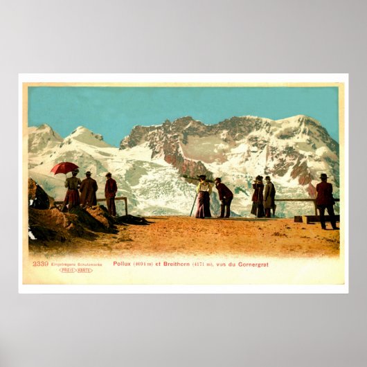 "belle époque scène", Zwitserse Alpen Poster (Voorkant)