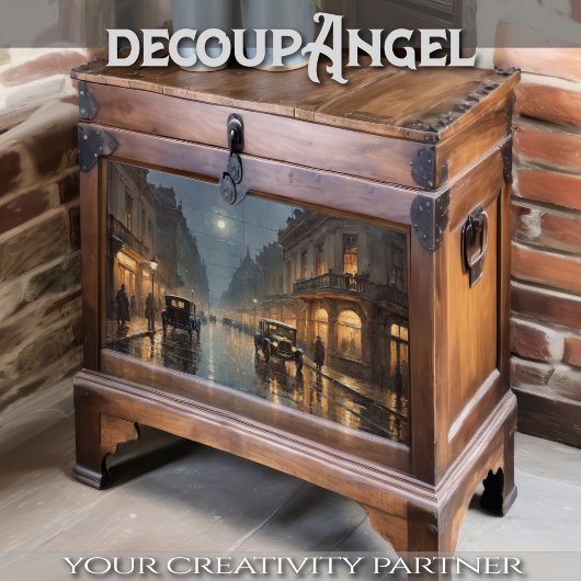 Belle Époque straatverlichting - Decoupage - Tissuepapier