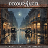 Belle Époque straatverlichting - Decoupage - Tissuepapier