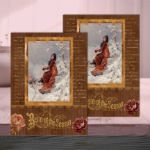 Belle Époque-vrouw in bruin decoupage-vloeipapier