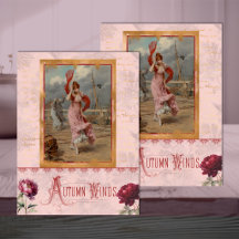Belle Époque-vrouw in roze decoupage tissuepapier