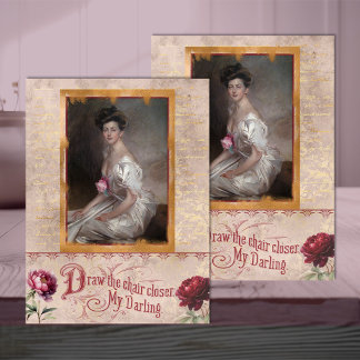 Belle Époque-vrouw in zachte roze decoupage Tissuepapier