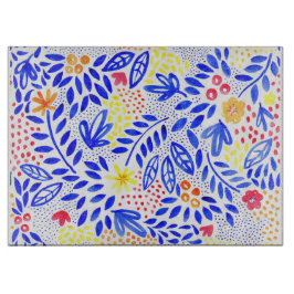 Belle Floral Glass Chopping Board Snijplank