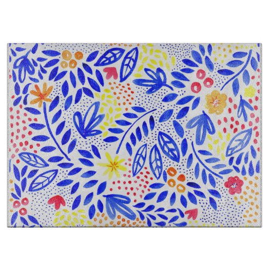 Belle Floral Glass Chopping Board Snijplank (Voorkant)