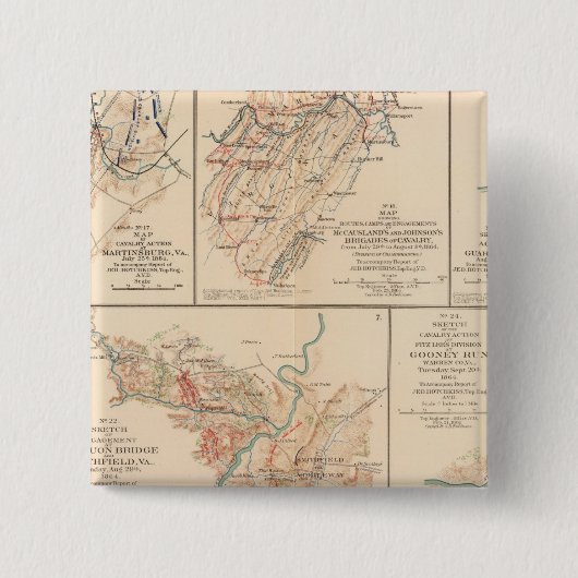 Belle Grove gevecht Vierkante Button 5,1 Cm (Voorkant)