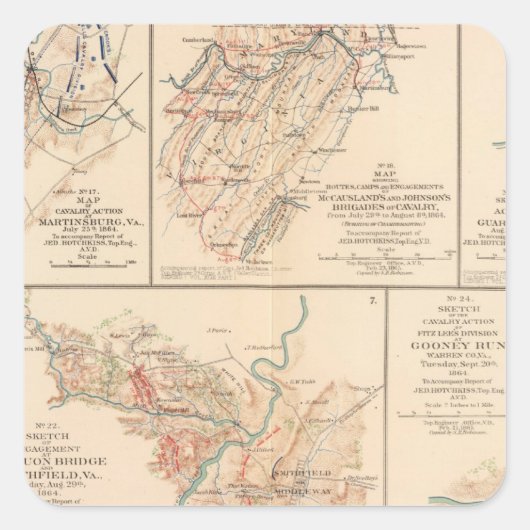 Belle Grove gevecht Vierkante Sticker (Voorkant)