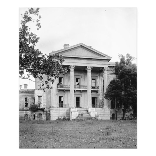 Belle Grove Plantation Louisiana Foto Print Afdruk (Voorkant)