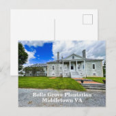 Belle Grove Plantation Middletown VA Briefkaart (Voorkant / Achterkant)