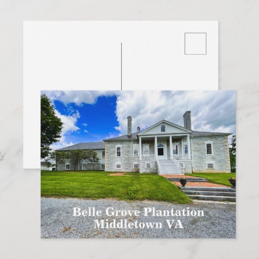 Belle Grove Plantation Middletown VA Briefkaart (Voorkant / Achterkant)