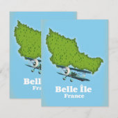 Belle Île Frankrijk kaart (Voorkant / Achterkant)
