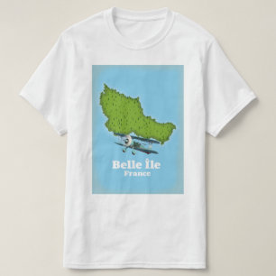 Belle Île Frankrijk kaart T-shirt