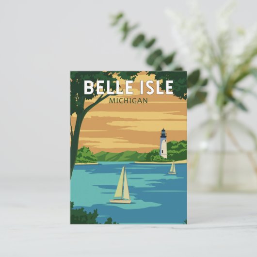 Belle Isle Park Michigan Travel  Art Briefkaart (Staand voorkant)