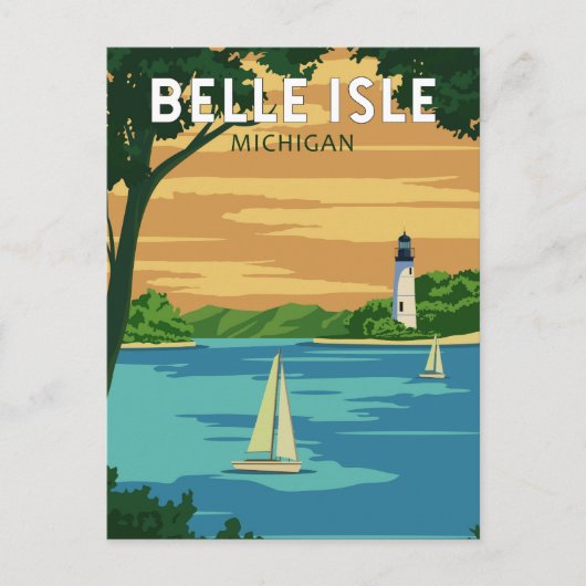 Belle Isle Park Michigan Travel  Art Briefkaart (Voorkant)