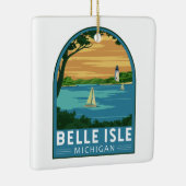 Belle Isle Park Michigan Travel  Art Keramisch Ornament (Rechts)