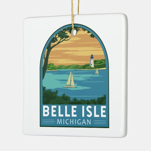 Belle Isle Park Michigan Travel  Art Keramisch Ornament (Links)