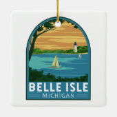 Belle Isle Park Michigan Travel  Art Keramisch Ornament (Achterkant)