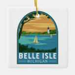 Belle Isle Park Michigan Travel  Art Keramisch Ornament<br><div class="desc">Het vectorkunstontwerp van het Belle Isle. Het Belle Isle Park,  dat gewoon Belle Isle wordt genoemd,  is een eilandpark van 982 hectare in Detroit,  Michigan,  dat in de late 19e eeuw werd ontwikkeld.</div>