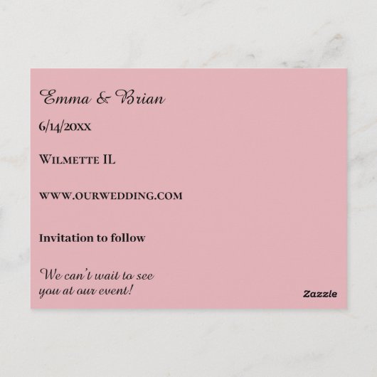 Belle Jardin Save the Date-ansichtkaart Briefkaart (Achterkant)