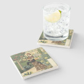 Belle Jardiniere - September - Eugene Grasset Stenen Onderzetter (Zijkant)