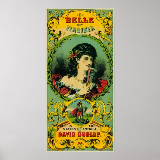 Belle of Virginia Tobacco LabelPetersburg, VA Poster (Voorkant)